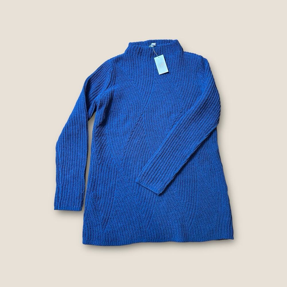 J. Jill women’s Navy Chenille Soft Textured Knit Pullover XS Soft Cozy NWT